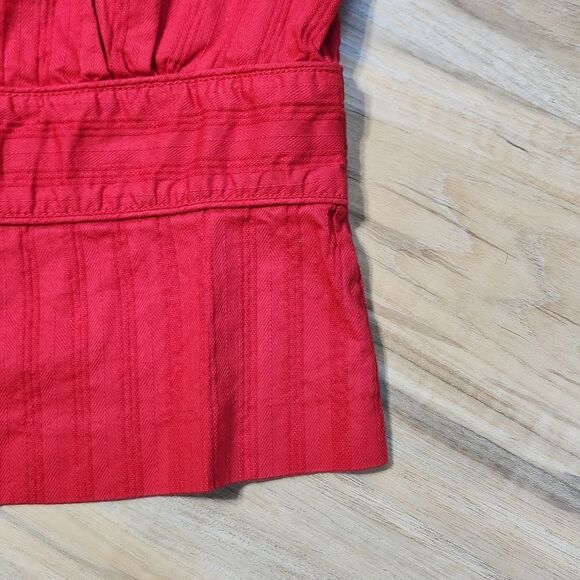 💜Ashley by 26 International Red Cropped Short Sleeve Blazer Medium - Picture 6 of 9